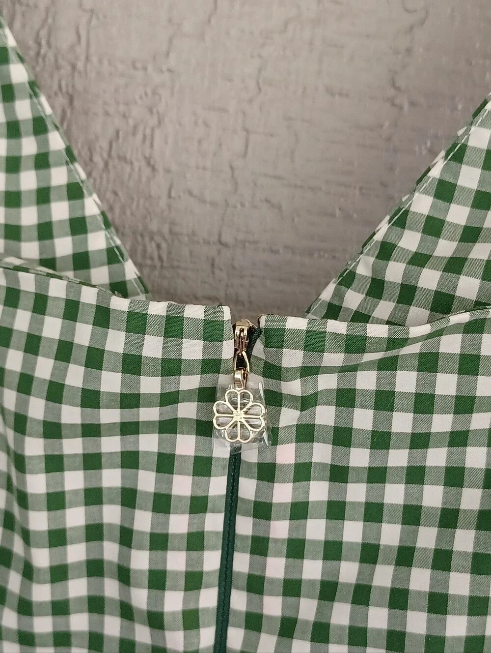 Kate Spade Mini Gingham Bow Midi Dress Size 4 Cotton Blend V Neck Sleeveless